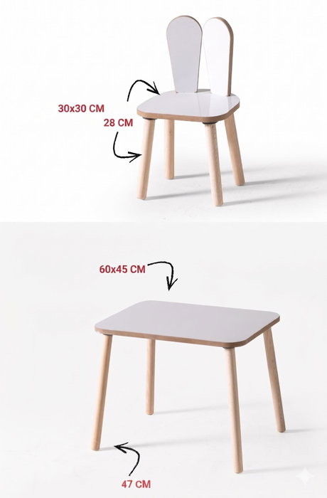 Hanah Home Bunny Two Chair Set - Blanco